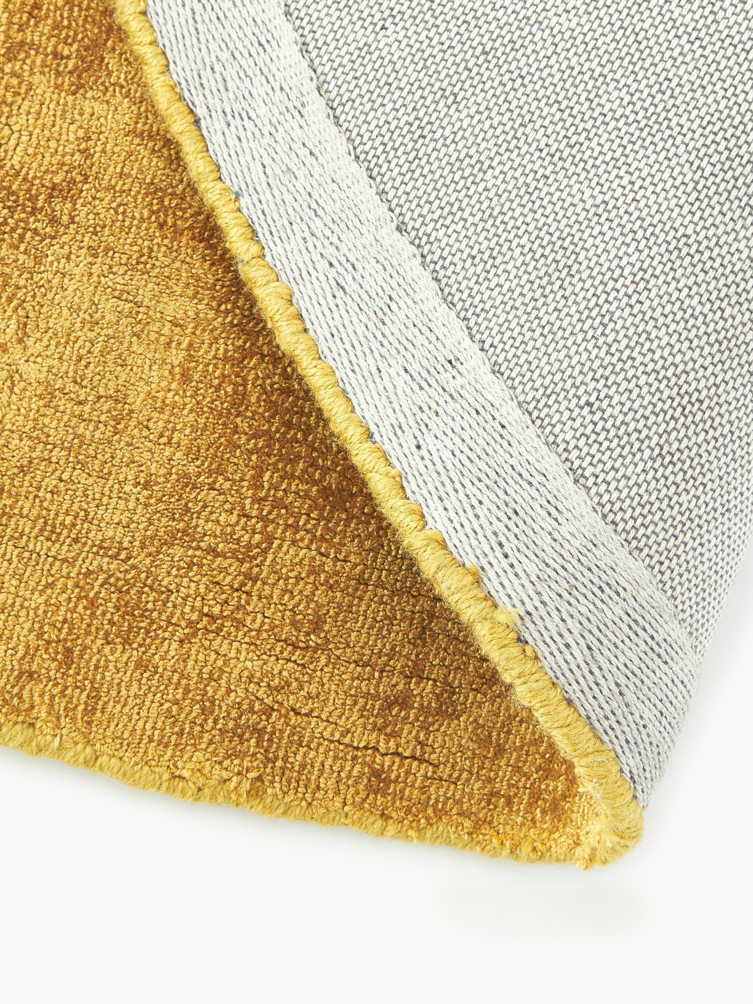 Rond viscose vloerkleed Jane, handgeweven