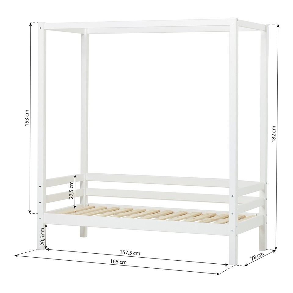 Hoppekids - ECO Dream Himmelseng Modul 70x160cm - Hvid