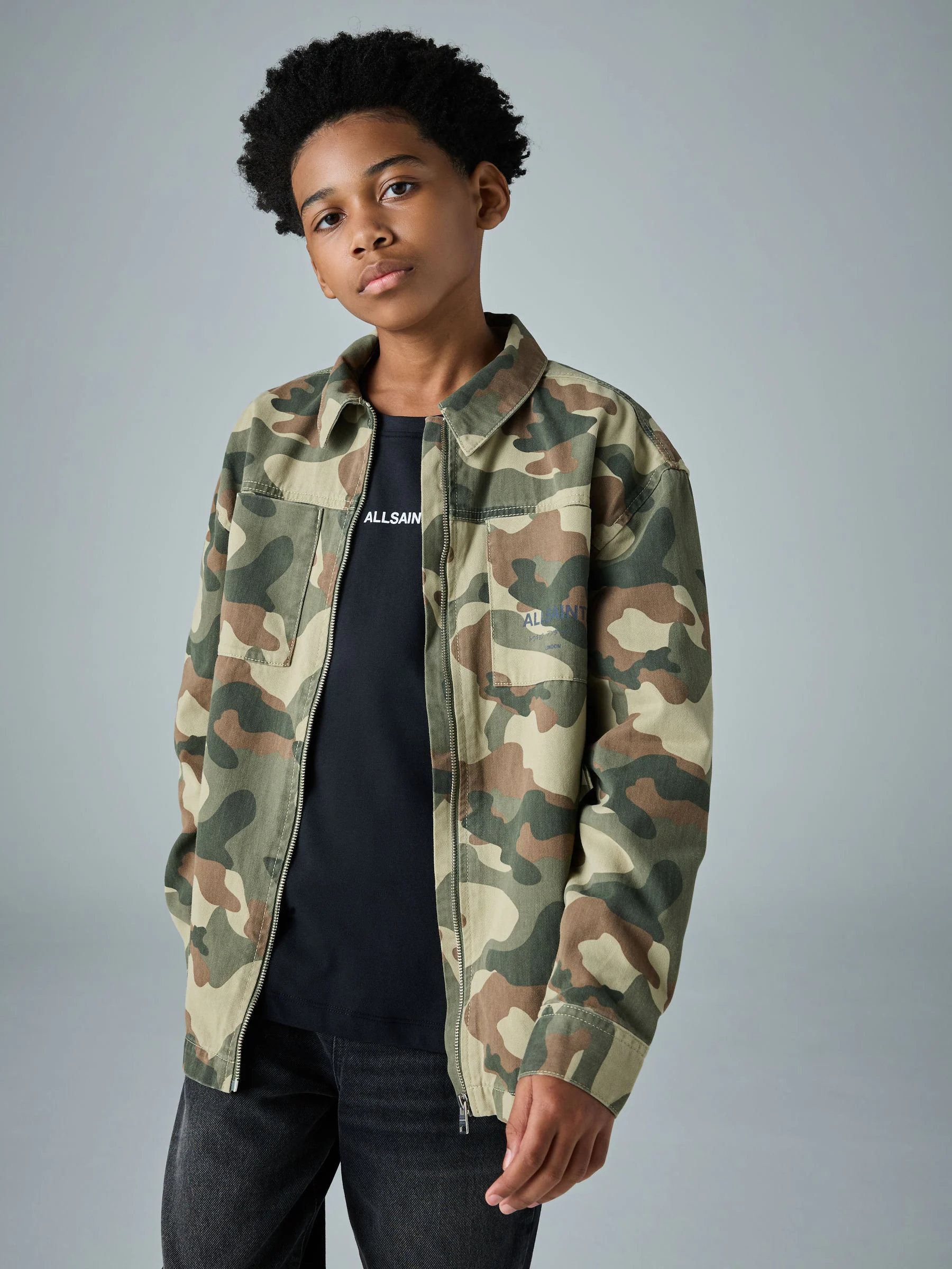 smALLSAINTS Camo Underground Shacket and T-Shirt Set