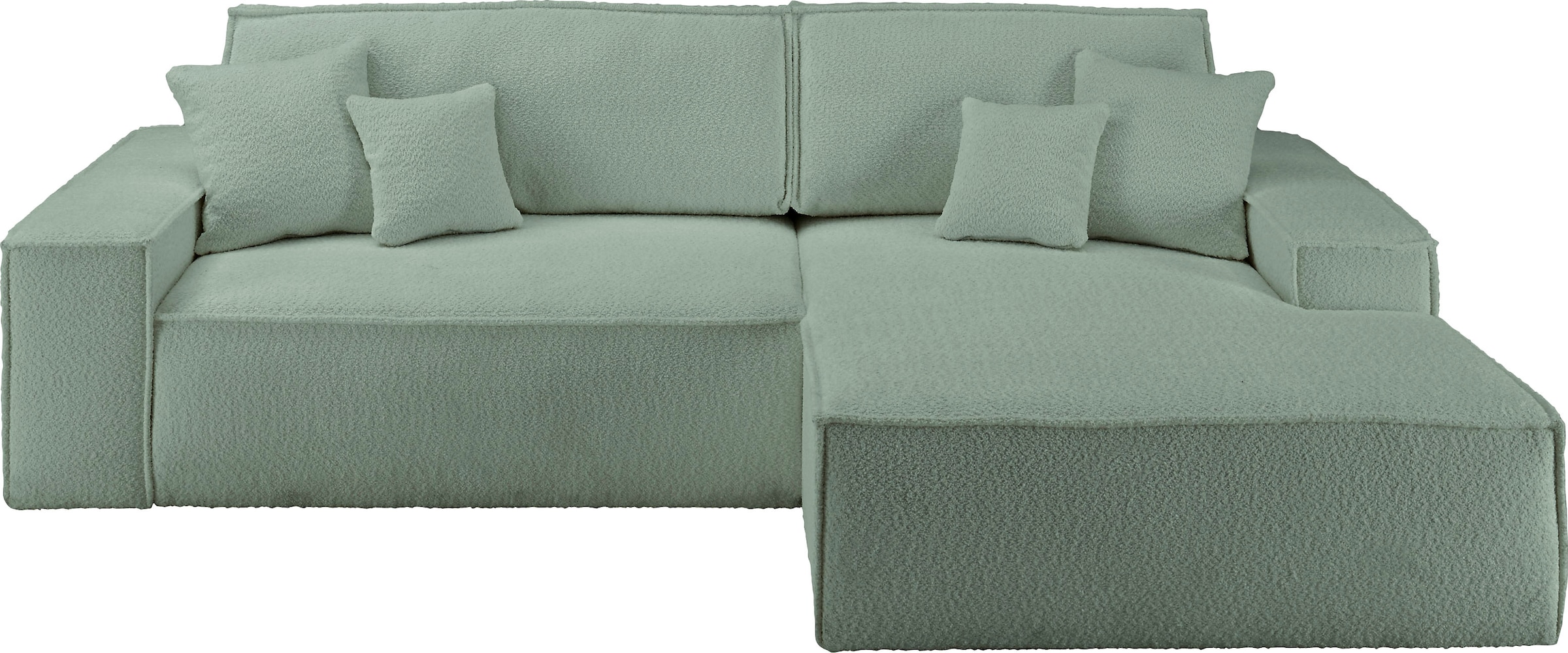 GOODproduct Ecksofa »FINNLEY, L-Form 257 cm, Schlafsofa« mit Bettkasten, in Bouclé, Struktur fein und Mega Cord