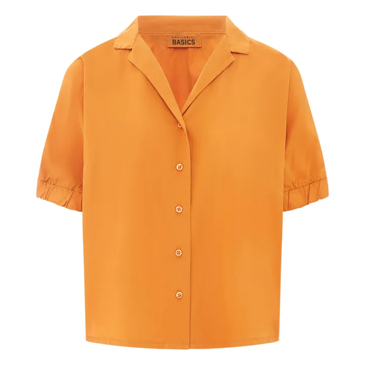 SMALLABLE BASICS Chemise Femme à Manches Courtes en Popeline Organique | Sienne