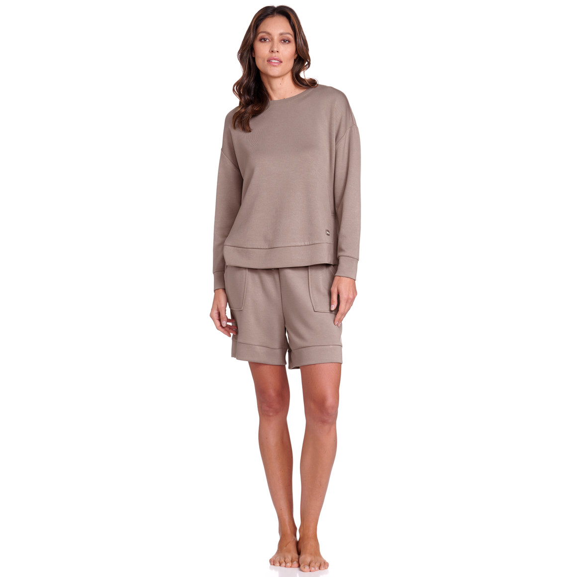 Gina Benotti Damen Sweatshirt aus Modal-Mix hellbraun