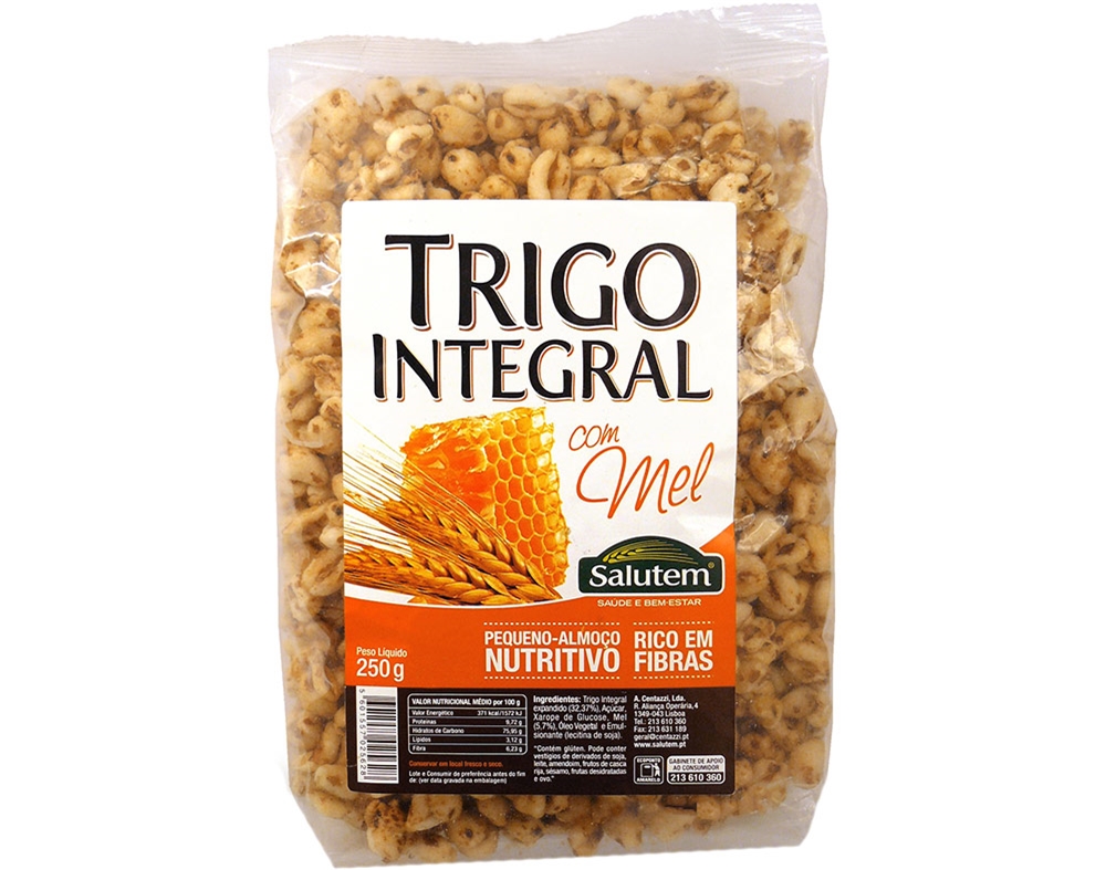 CEREAIS SALUTEM TRIGO INTEGRAL COM MEL 250G