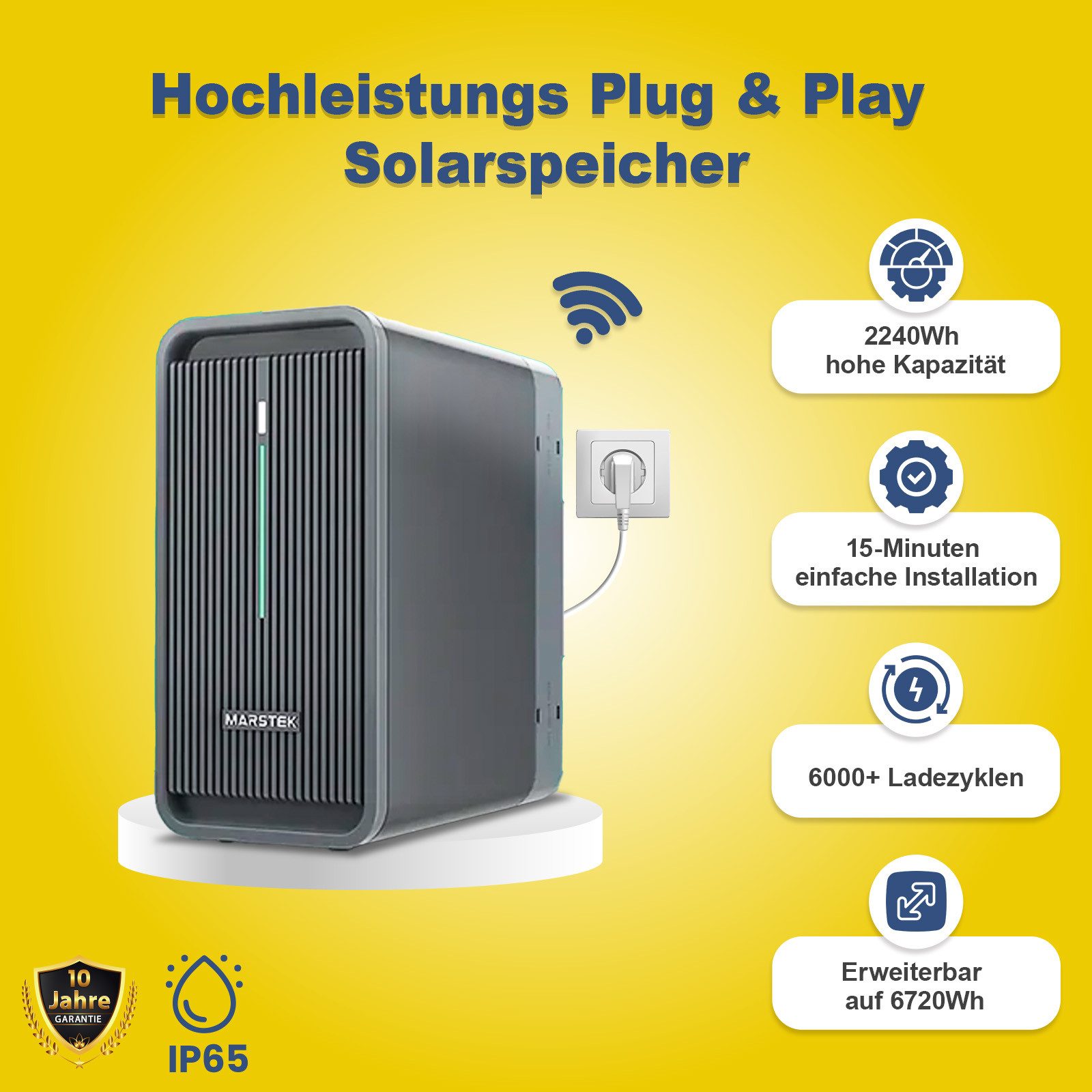 Epp All in one 1760W Balkonkraftwerk mit Speicher Komplettset 4,48 kWh Marstek B2500-D mit DEYE 1600W WIFI Wechselrichter