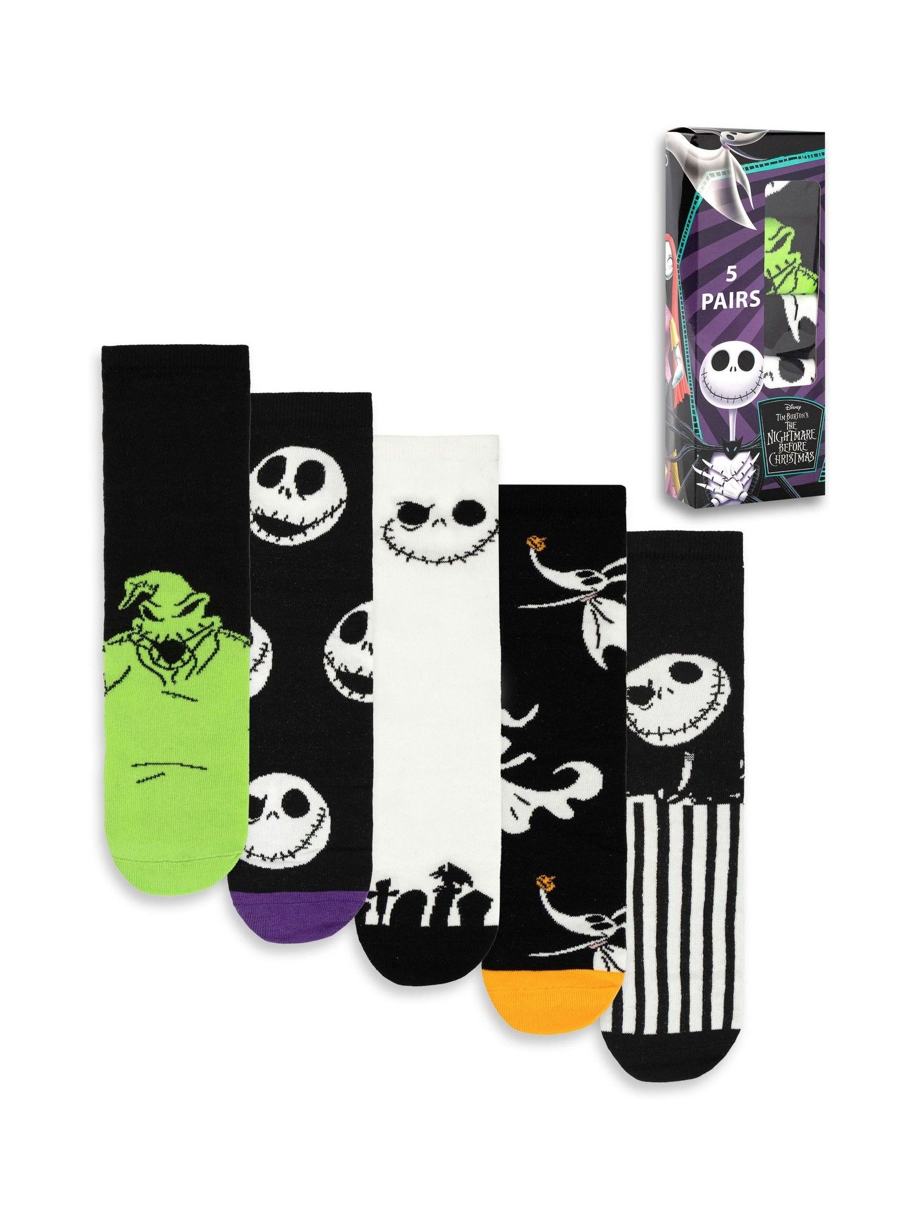 Vanilla Underground Nightmare Before Christmas Calf Socks Set of 5