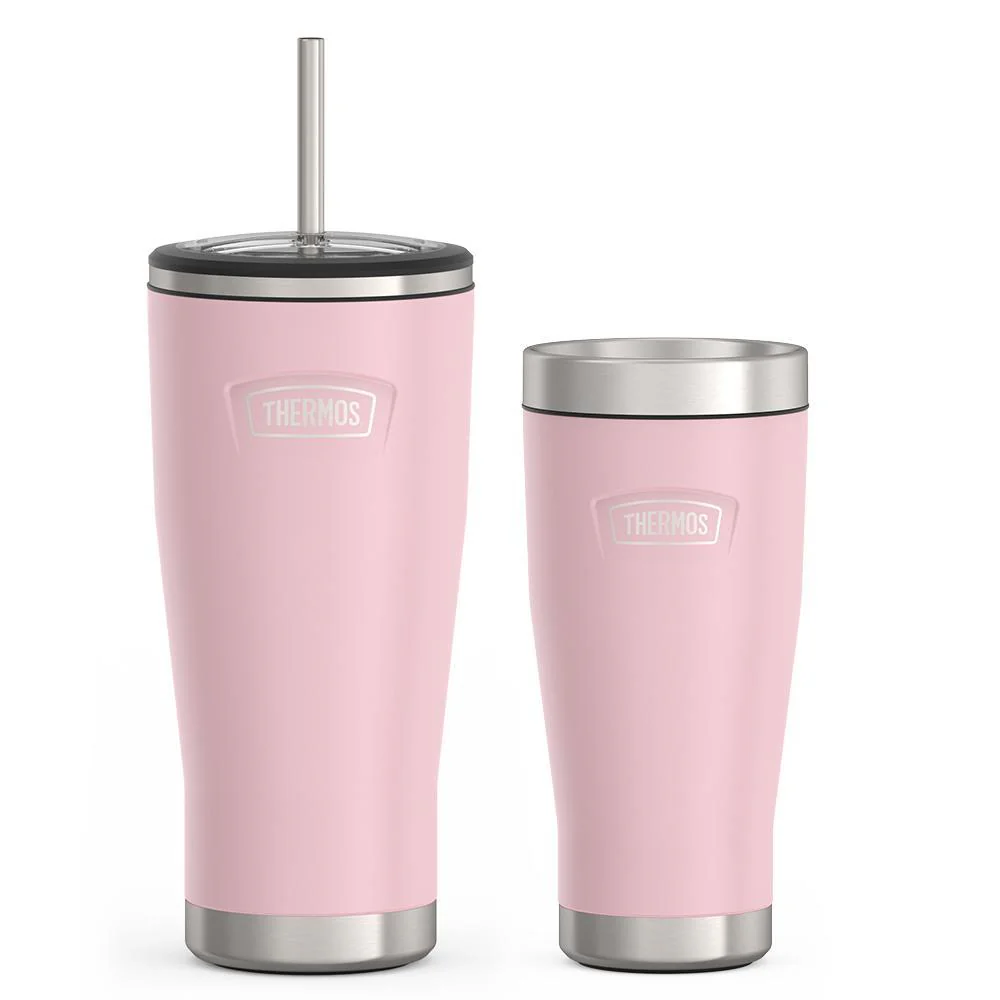 16oz ICON™ TUMBLER - SUNSETPINK,24oz ICON™COLD TUMBLER WITH STRAW - SUNSET PINK