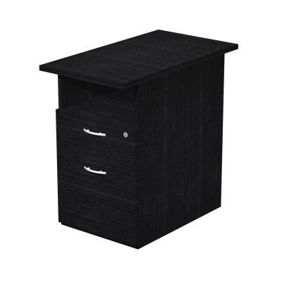 Caisson hauteur bureau Trend - L43xP80xH72 cm - 2 tiroirs dont 1 DS + 1 niche - imitation frêne noir