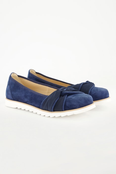 Ballerinas, Zierknoten, Velours, Weite H