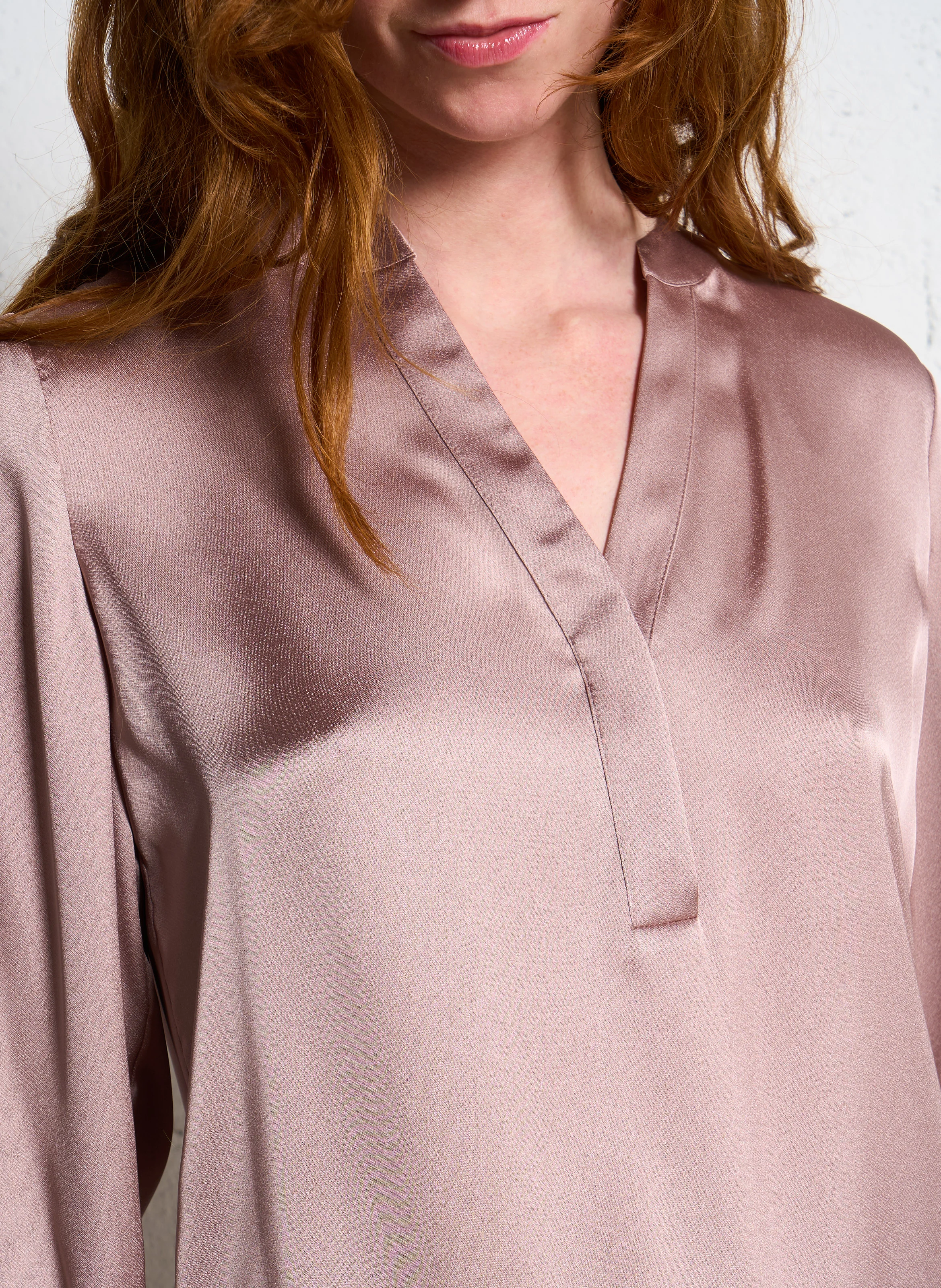 MARIE - Blouse à col tunisien | Rose