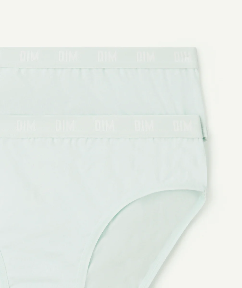 DIMLOT DE 2 CULOTTES EN COTON BIOLOGIQUE BLEU PASTEL