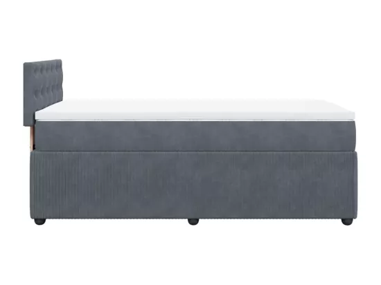 Sommier à lattes de lit et matelas Gris foncé 90x190 cm Velours