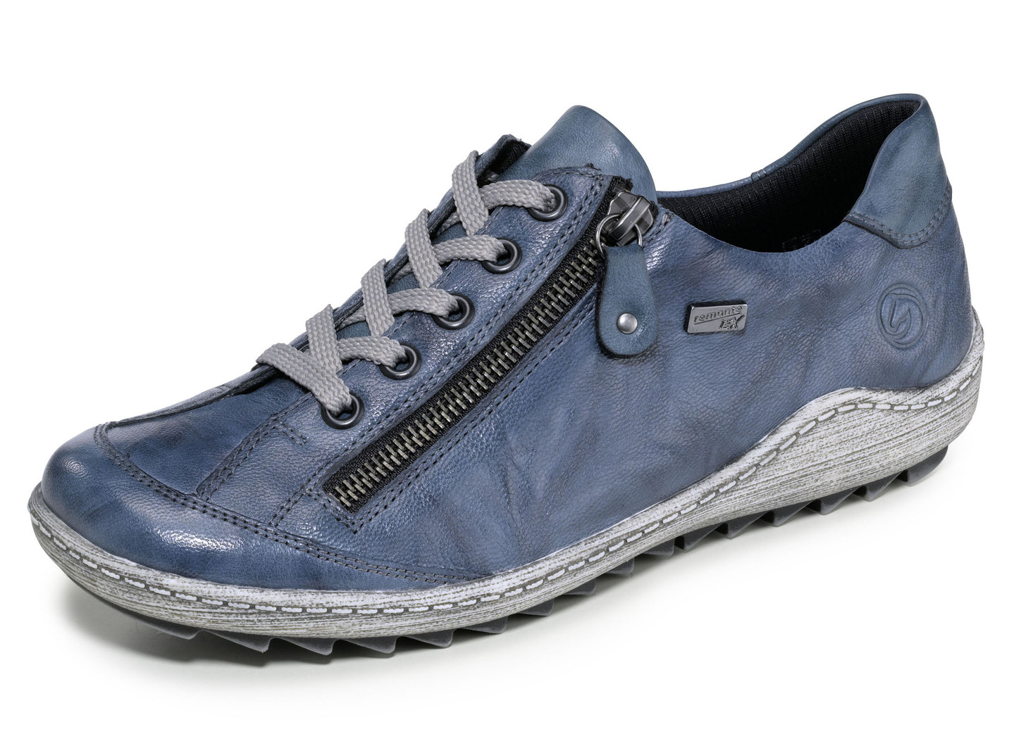 Remonte Schnür-Sneaker mit zartem Schimmer oder Knitter-Struktur
