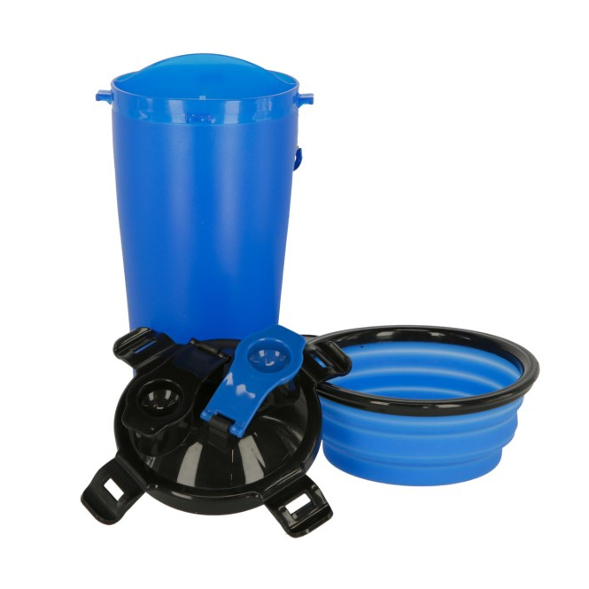 Hundezubehör - Futter- und Wasserbehälter - blau