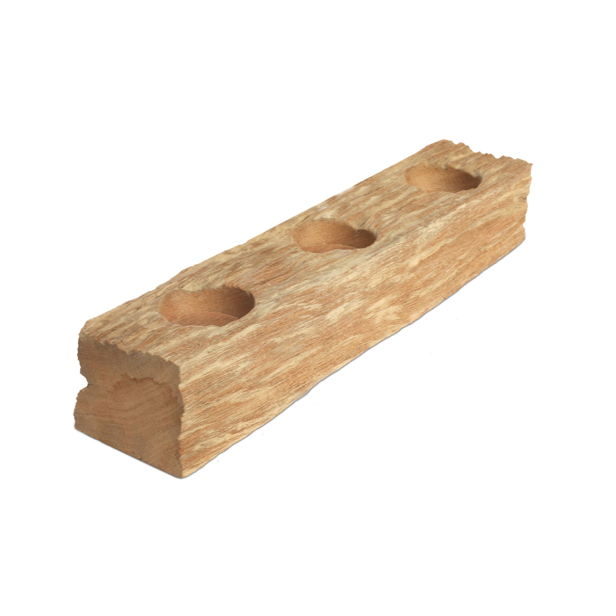 3-er Kerzenhalter aus Schneckenholz, L 30 cm von fischer's lagerhaus
