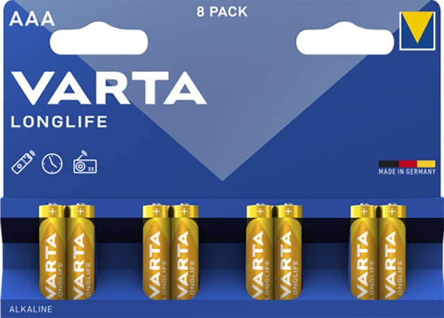 Varta Longlife AAA-batterier (8-pak)