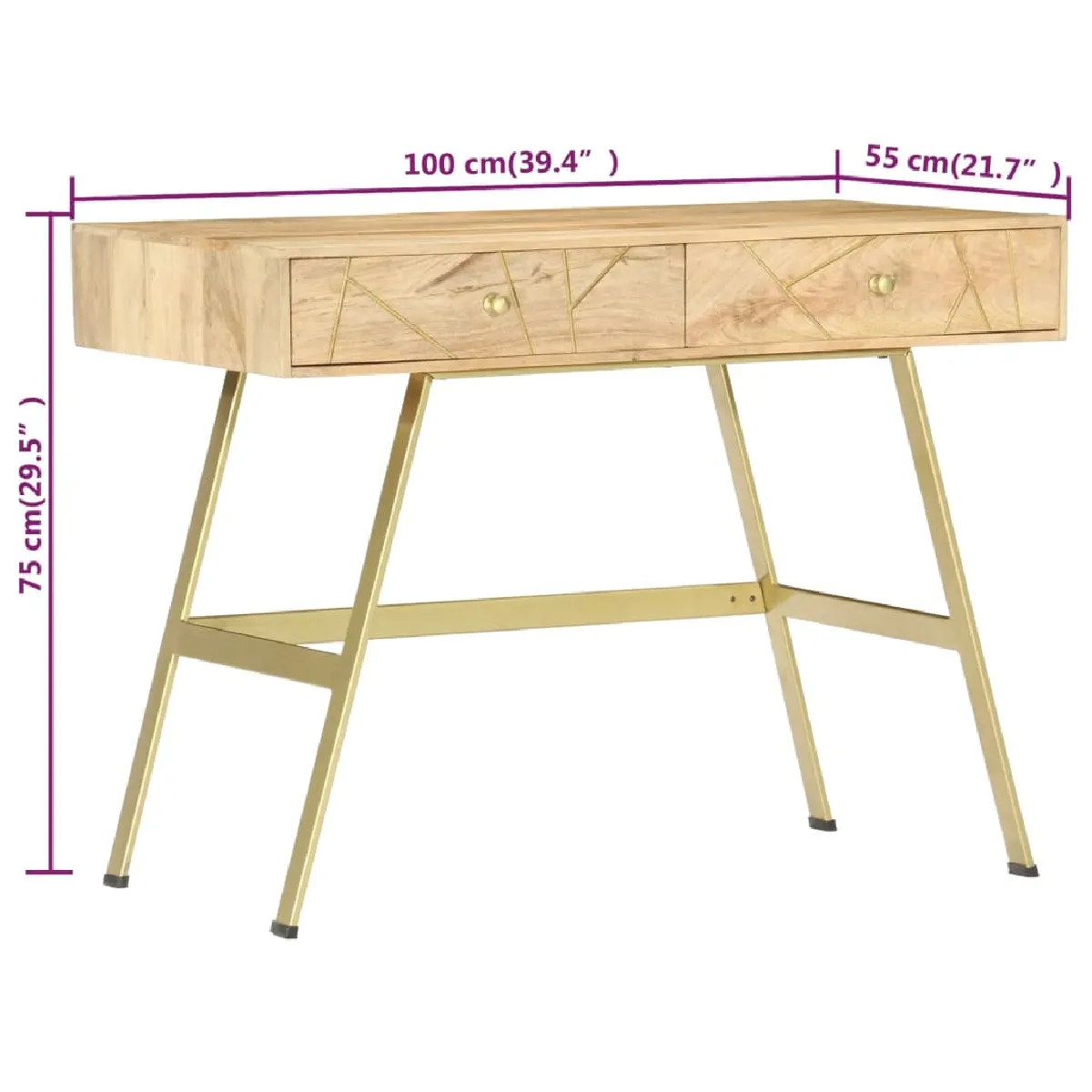 Bureau vidaXL Manguier