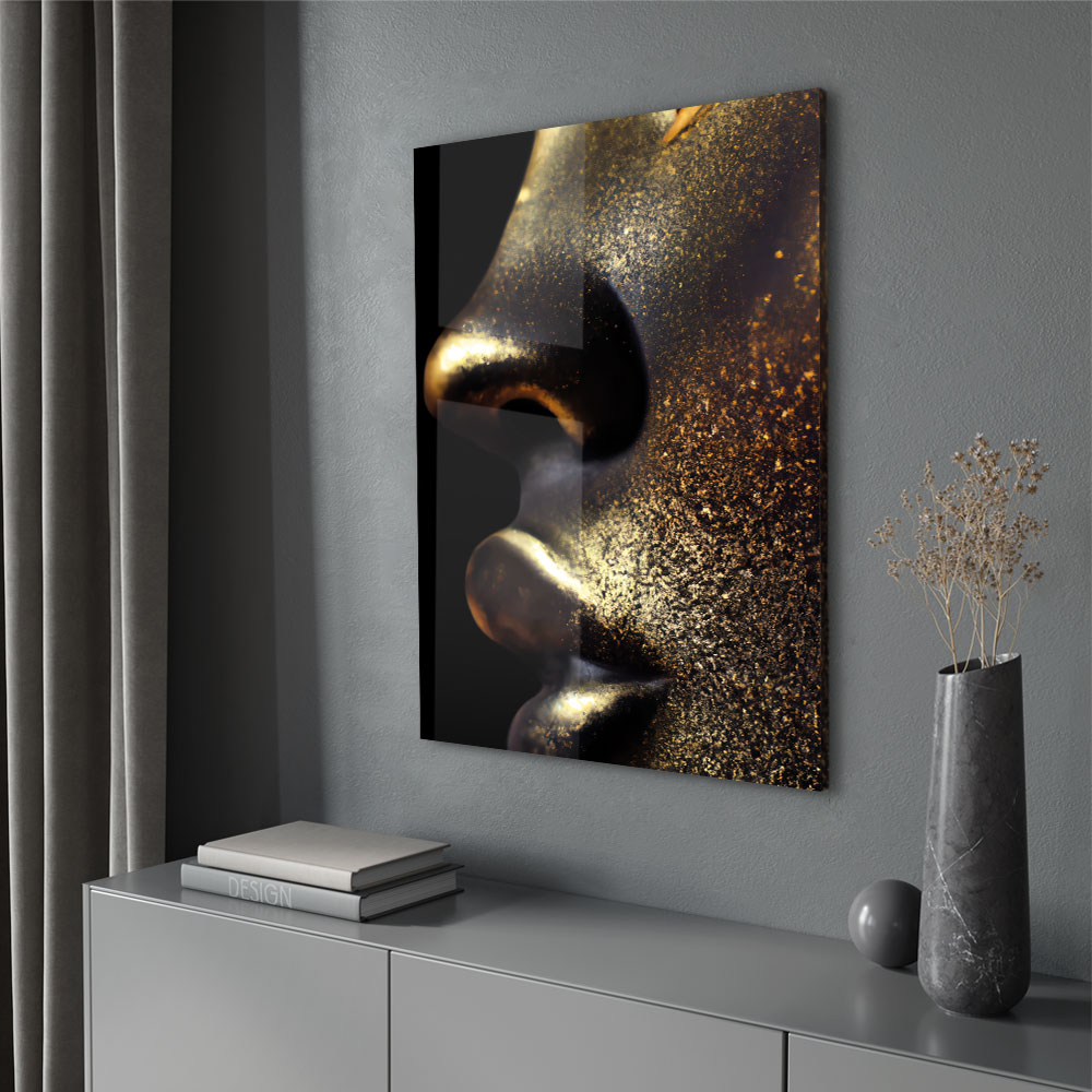Walljar acrylglas schilderij - Golden Closeup Acrylglas schilderij - 70 x 100 cm