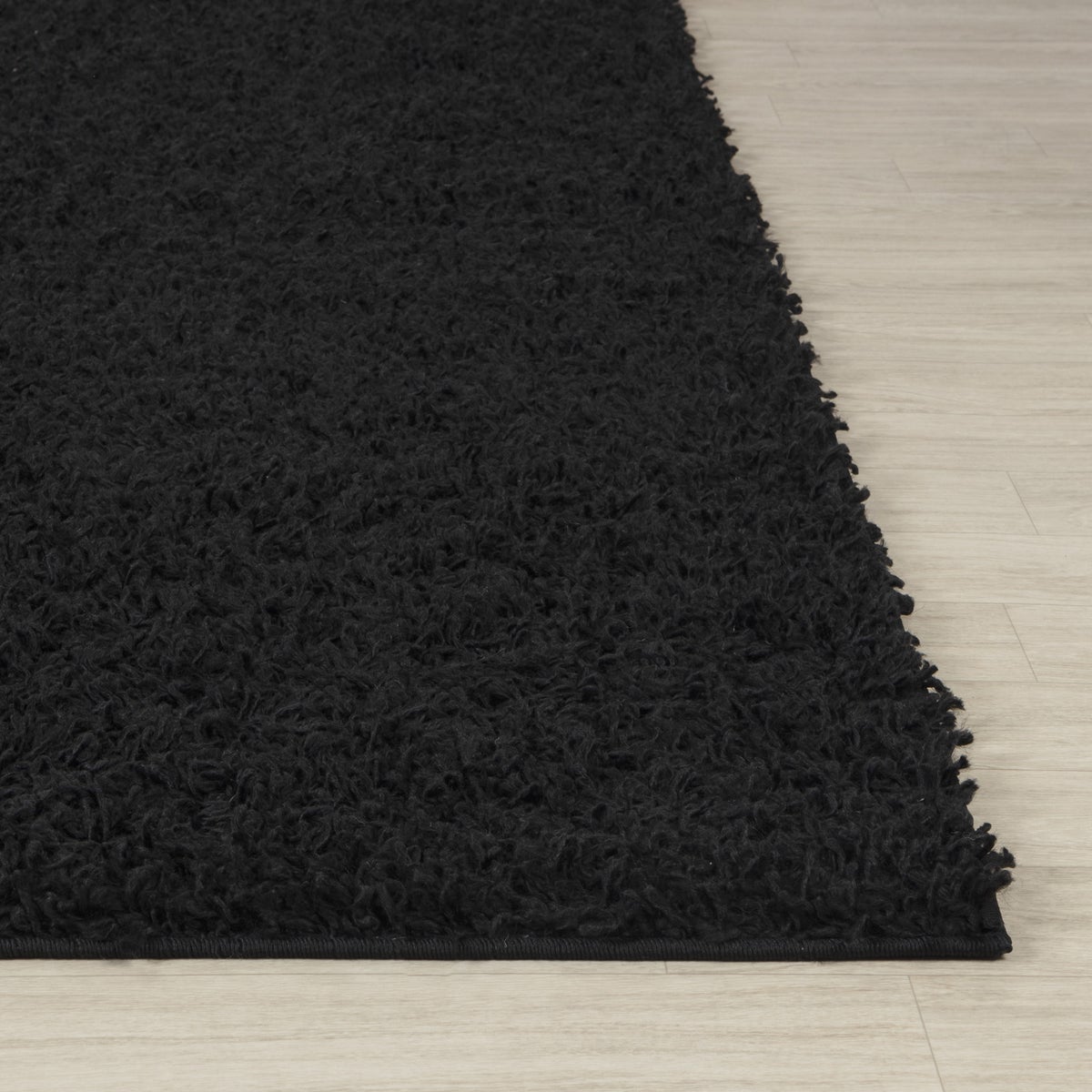Modern hoogpolig shaggy vloerkleed, zwart, 120x170 cm, LILLY