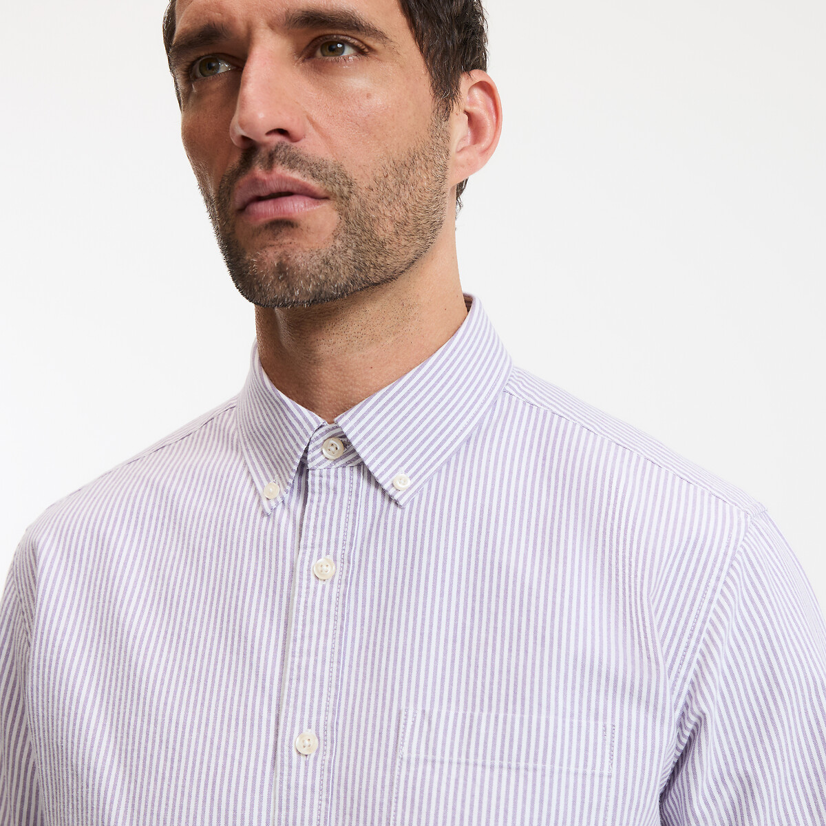 COLEÇÕES LA REDOUTE<br>Camisa Oxford reta com listras, assinatura GILLES