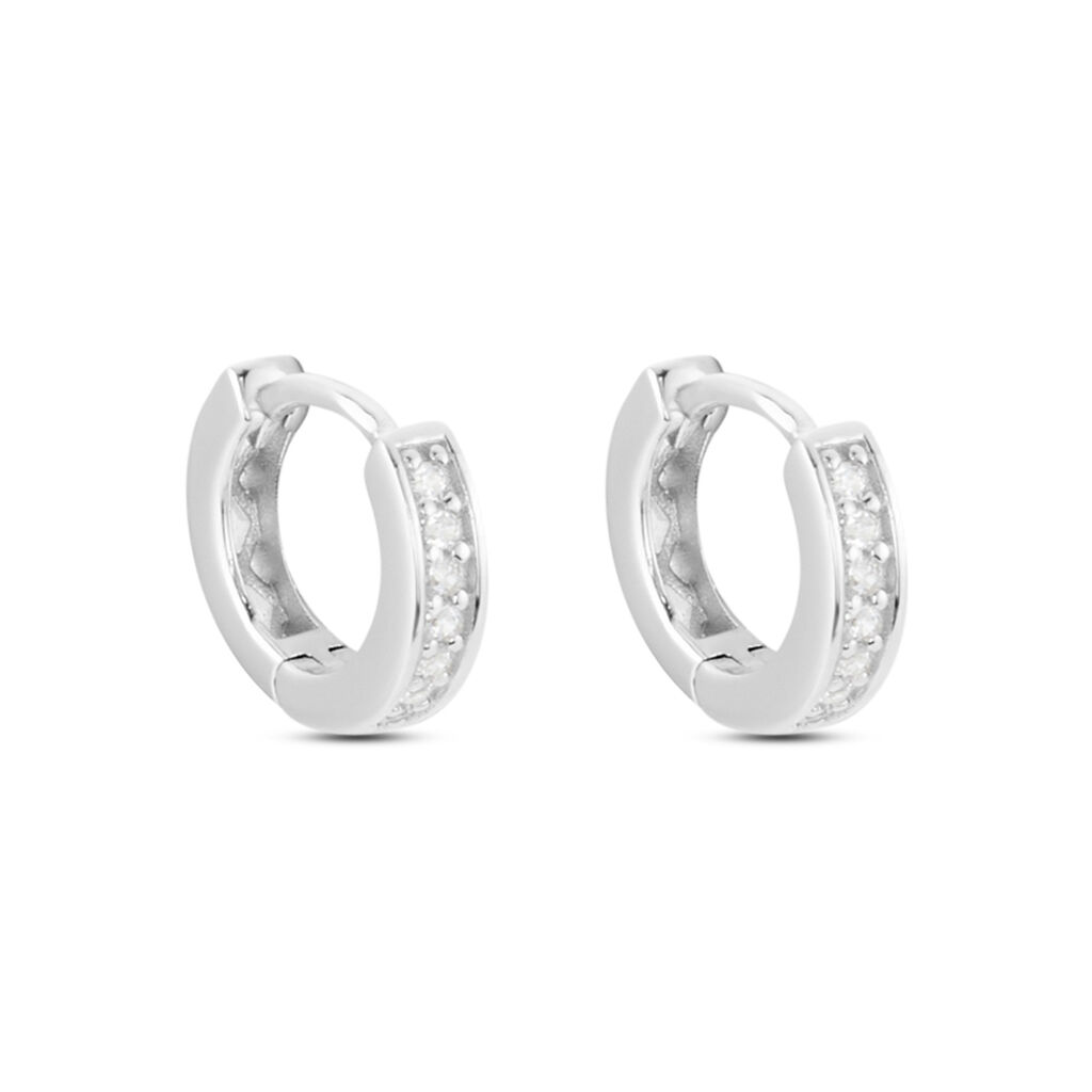 Créoles Alexa Argent Blanc Oxyde De Zirconium