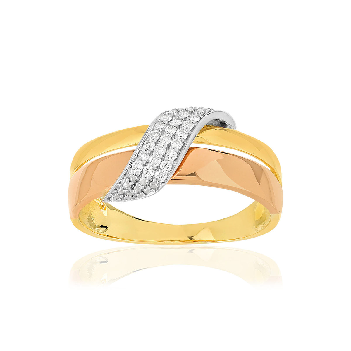 Bague 3 ors 750 diamants