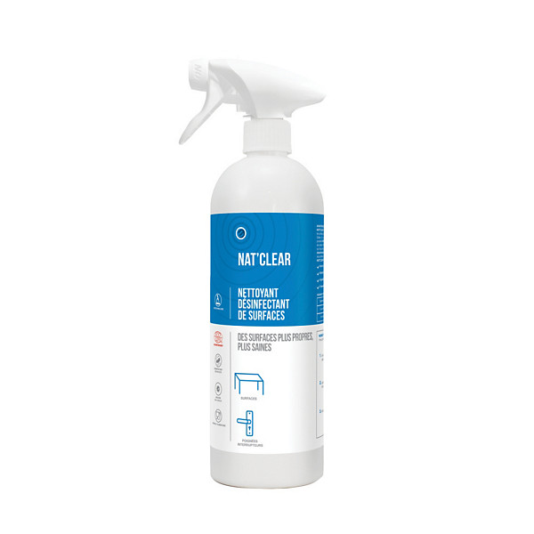 Nettoyant désinfectant de surfaces Nat'Clear 750 ml