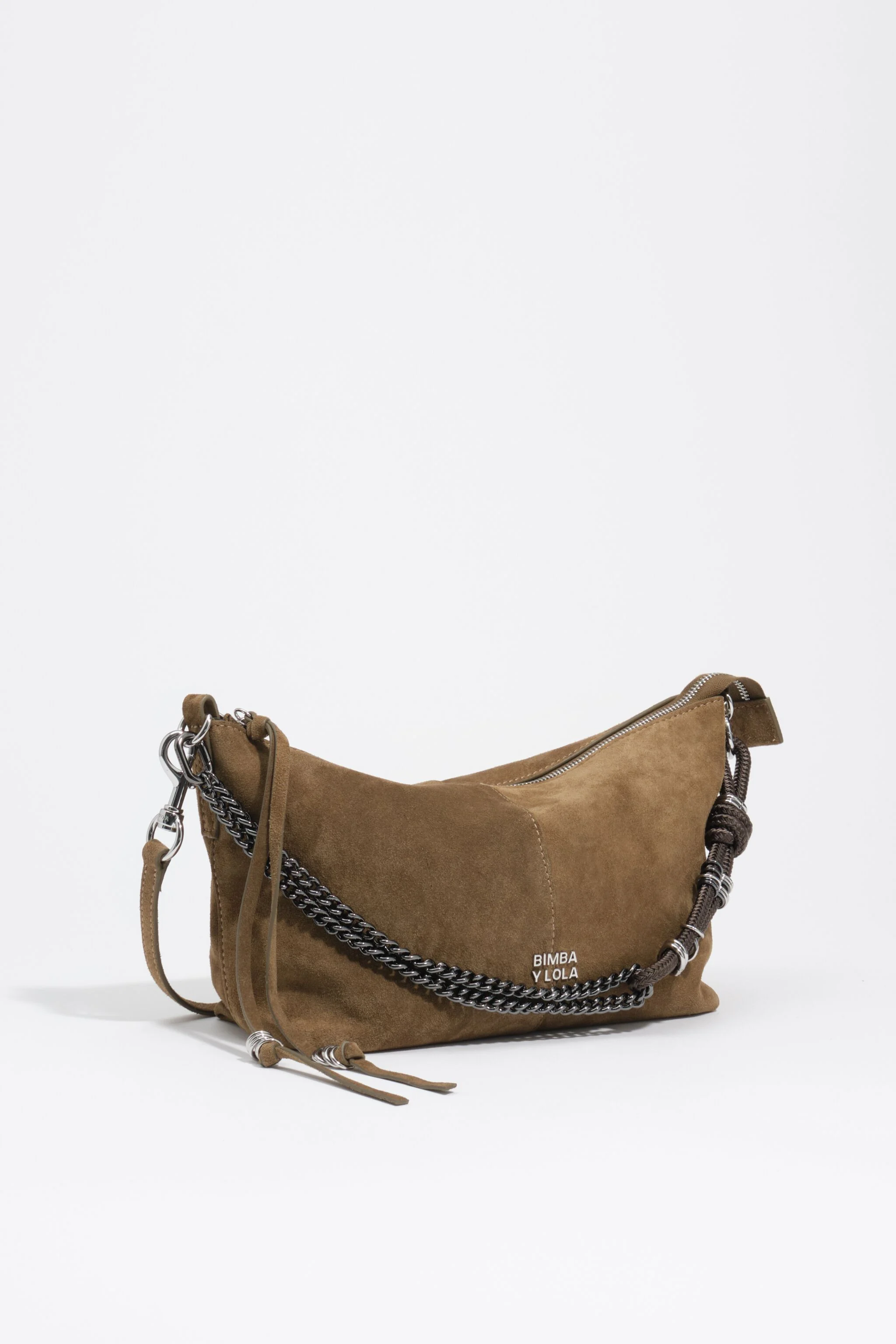 Bolsa Madrid média em camurça verde-oliva