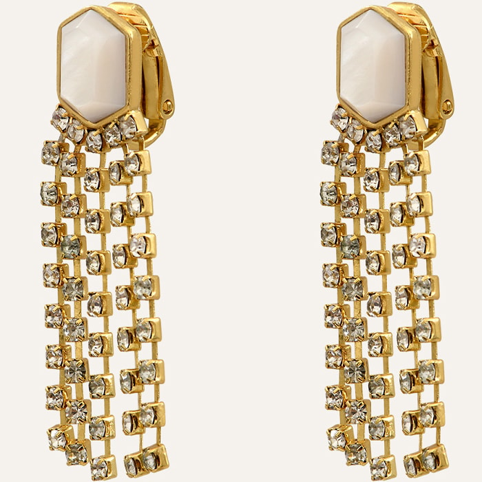 Boucles d'oreilles Sparkling - Métal doré & cristaux