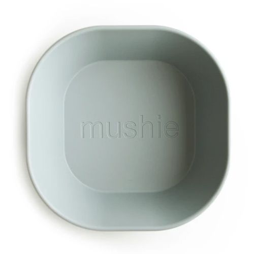 Mushie kinderkommen vierkant - sage - 2st