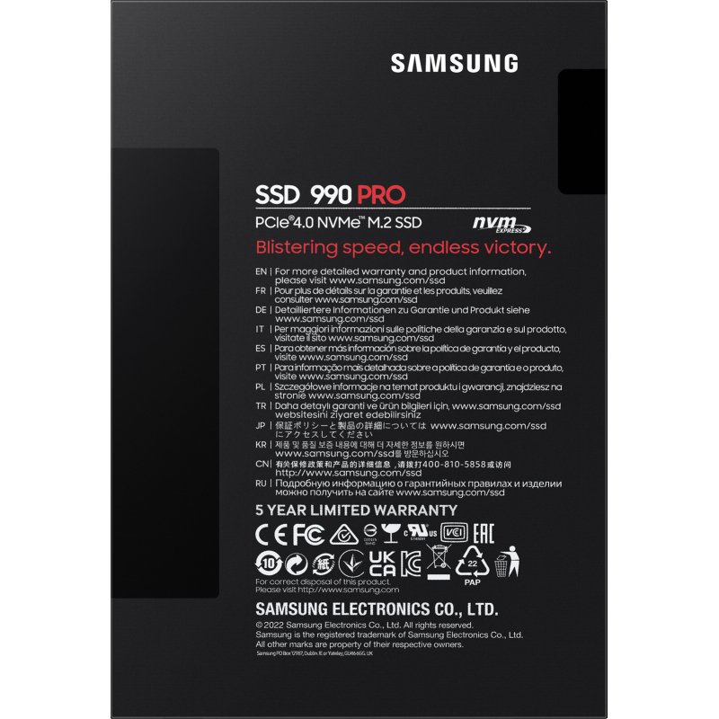 Samsung 990 PRO 1 To M.2 PCI Express 4.0 NVMe V-NAND MLC