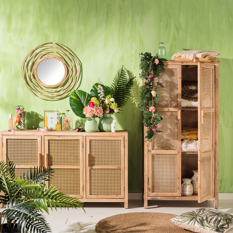 Webbing dressoir Bandung - naturel - 72x120x40 cm