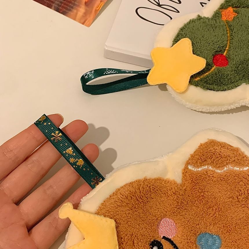 Intimo - Kerstboom / Peperkoekmannetje Koraal Fleece Handdoek
