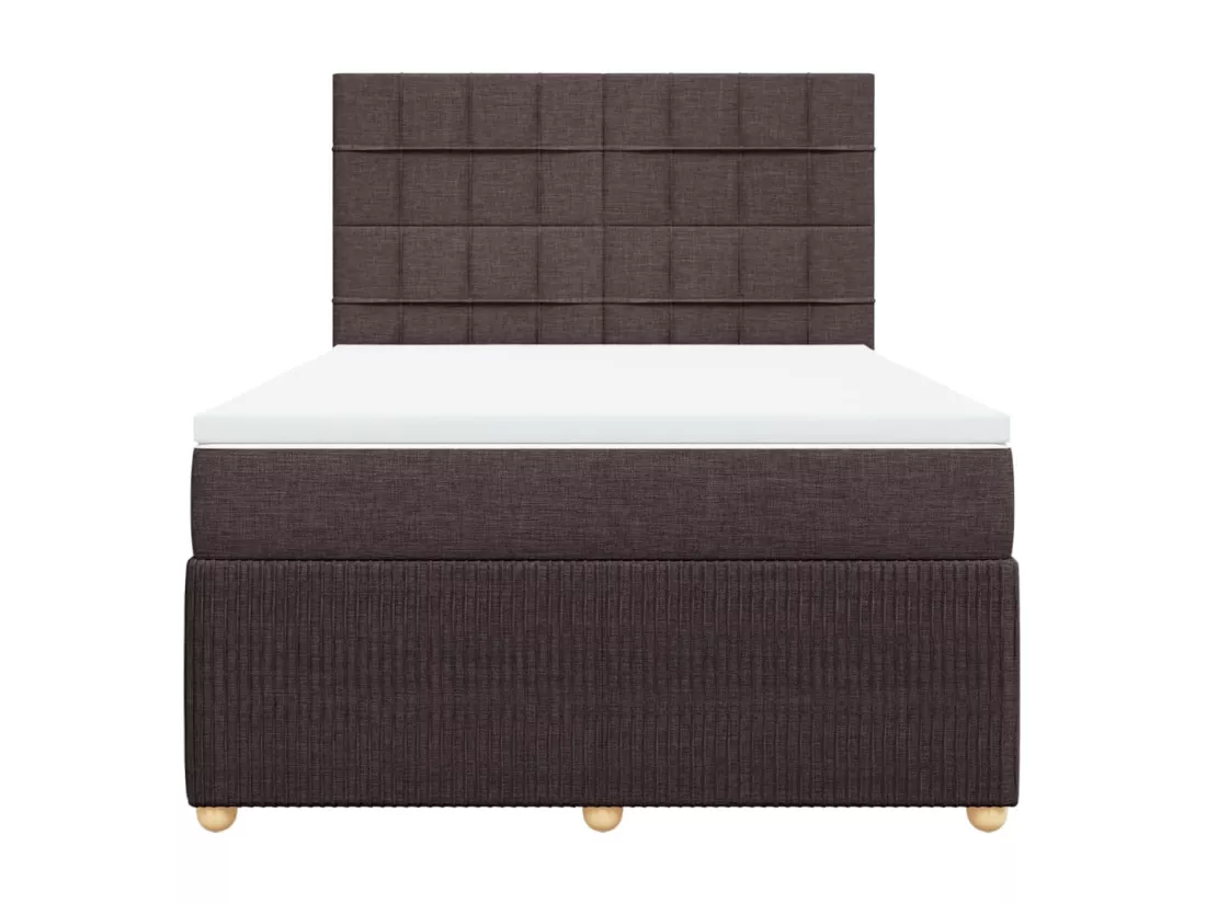 Sommier à lattes de lit avec matelas Marron foncé 140x190 cm