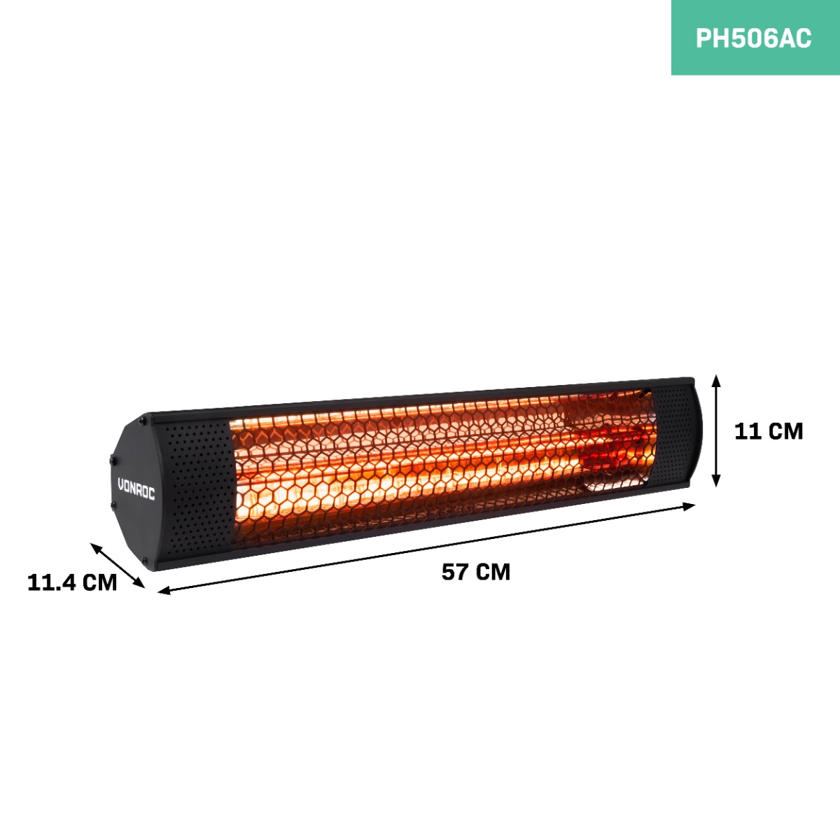 VONROC Marsili Compact 2000 watt terrasverwarmer