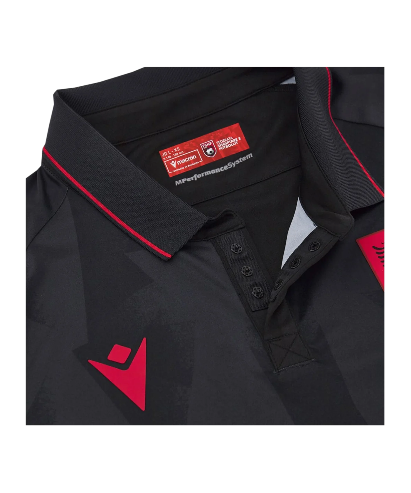 Macron Albanien Trikot 3rd EM 2024 Kids Schwarz