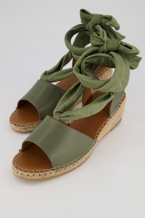Leder-Espadrilles, Bast-Sohle, Weite-H