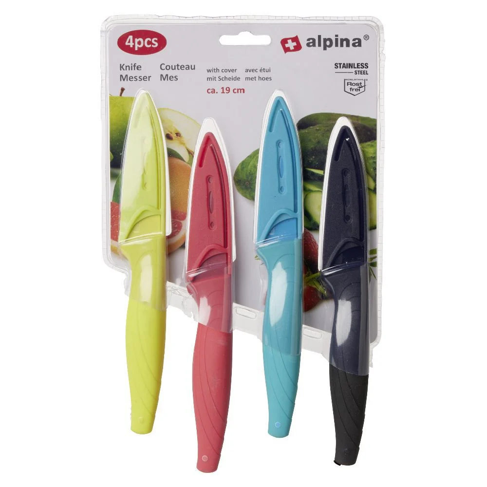 Couteau Alpina inox 19cm avec étui x4