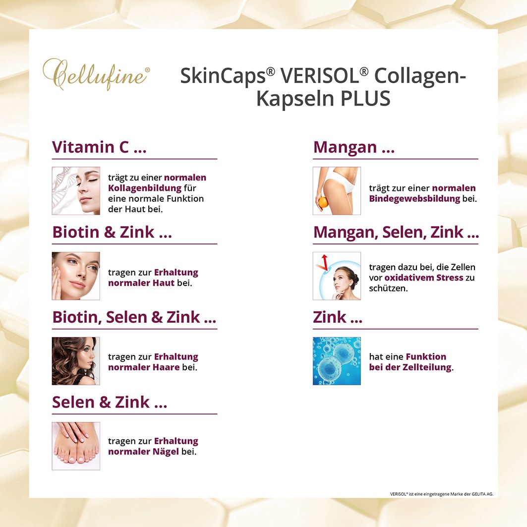 Cellufine® SkinCaps® VERISOL® B (Rind) Collagen-Kapseln PLUS Vitalstoffe