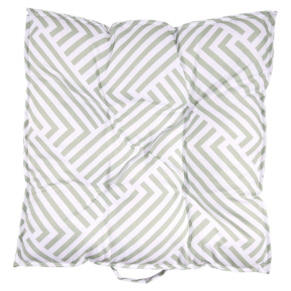 Coussin de dossier salon palette rayé vert et blanc 60x60xép8cm