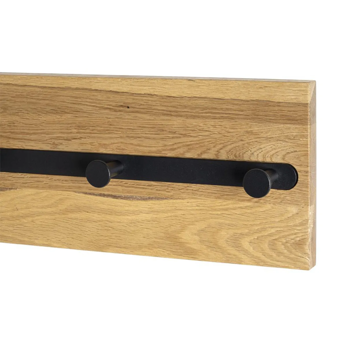 Pegane Garderobe murale - Chêne et métal noir