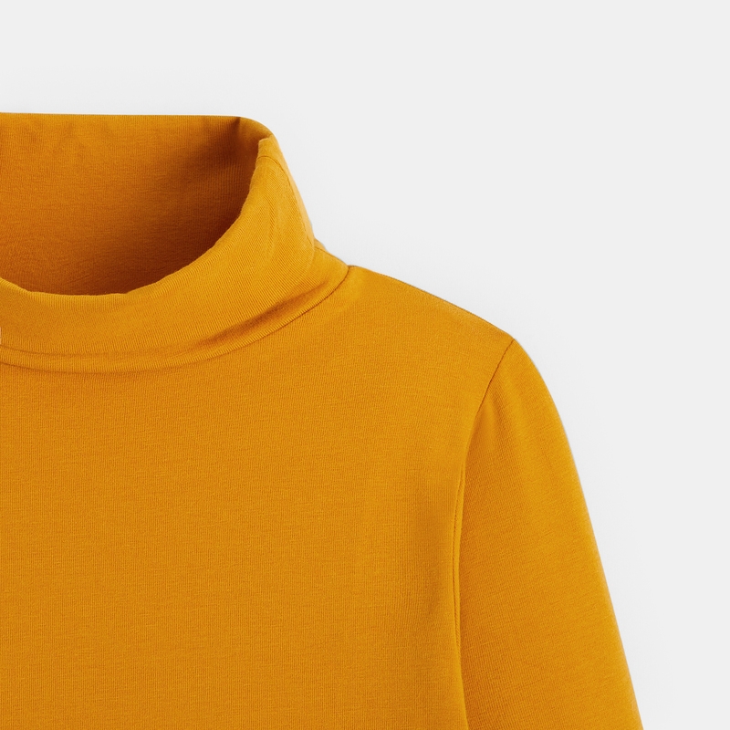 T-shirt col roulé manches longues jaune garçon