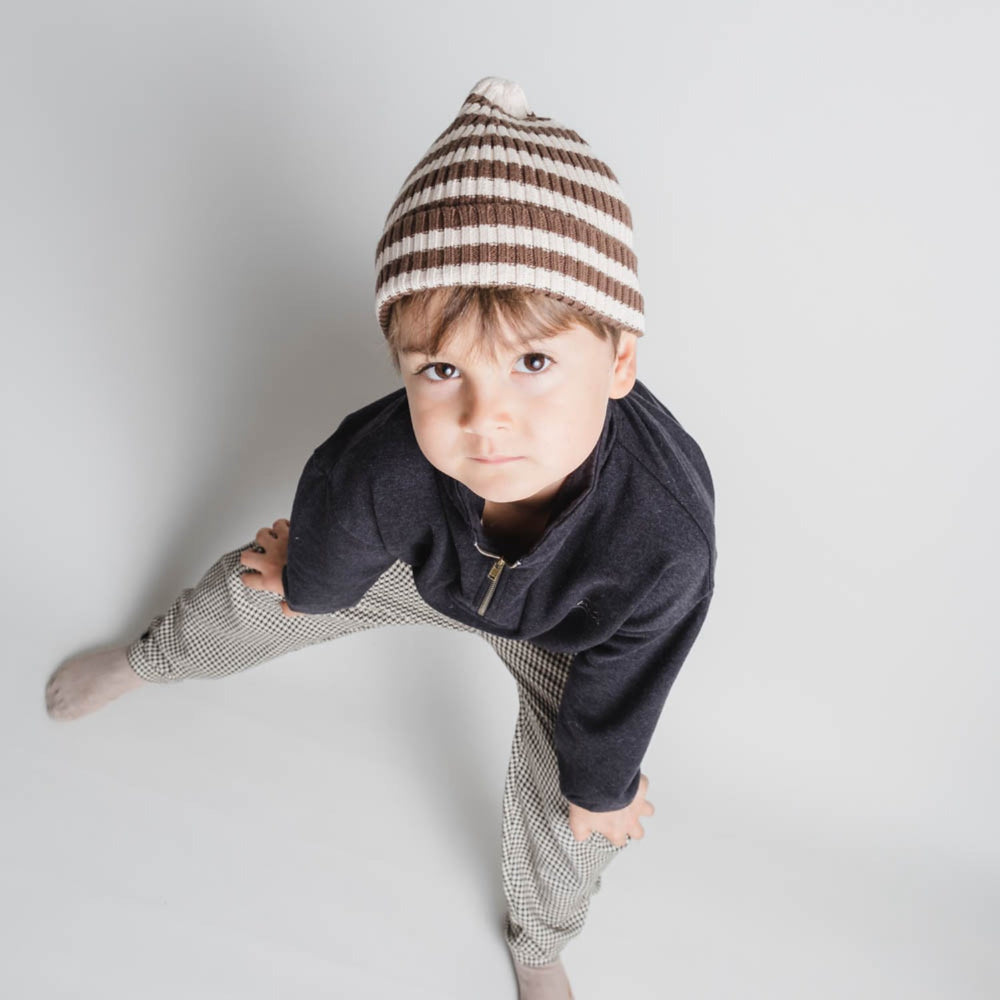 Køb That's Mine Brown Stripe Izzy Beanie