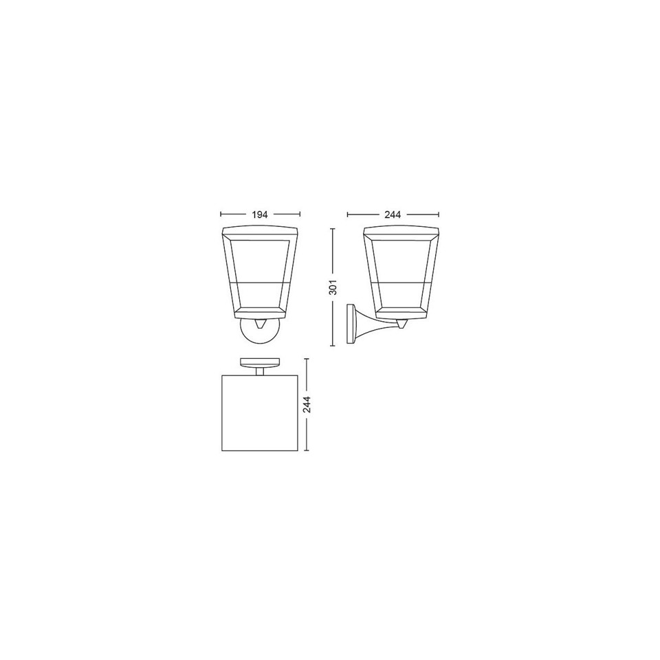 Philips Hue - Econic Up Wall Lantern Outdoor - White & Color Ambiance