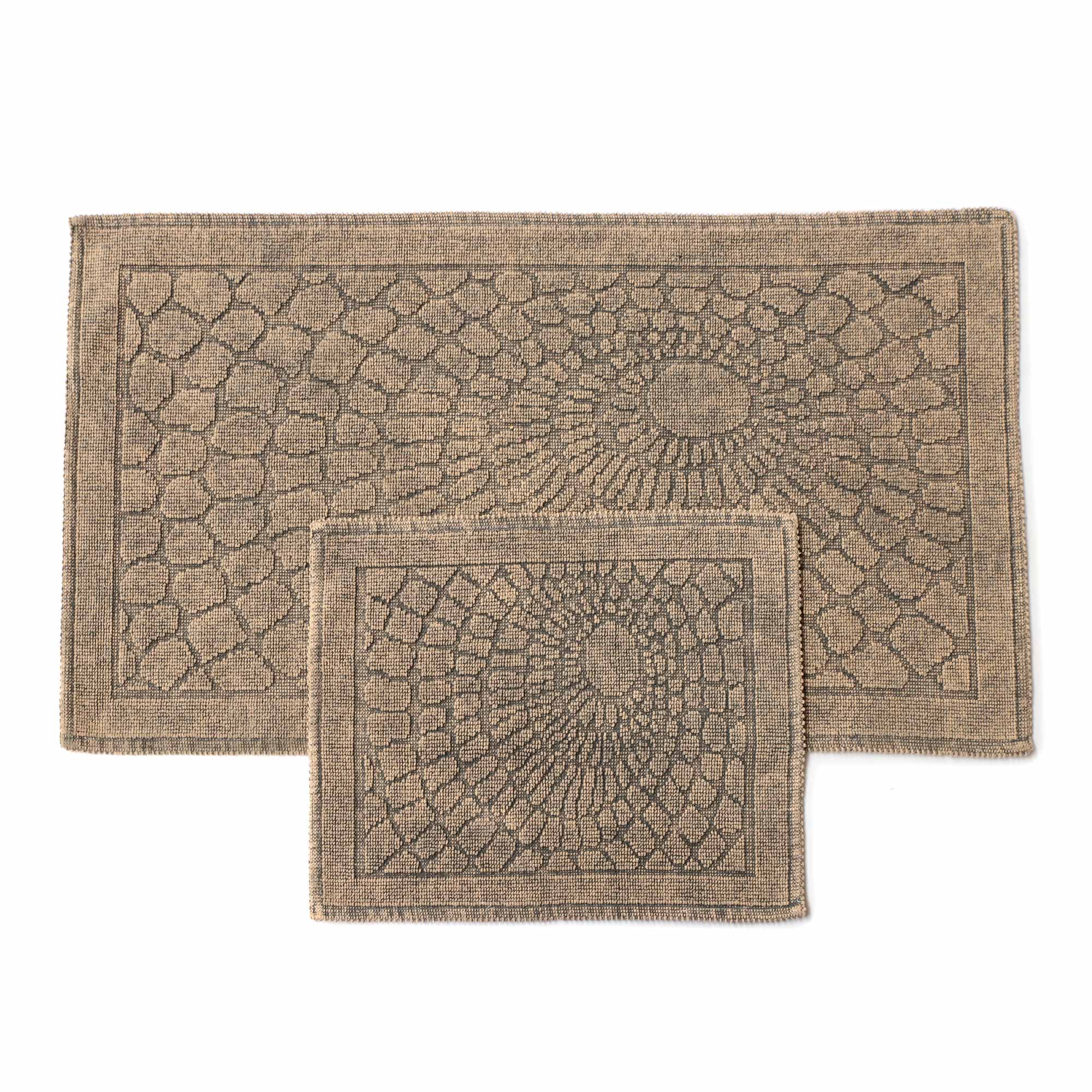Badematte 'Izmir' aus Baumwolle, braun, 60 x 50 cm & 120 x 70 cm von fischer's lagerhaus