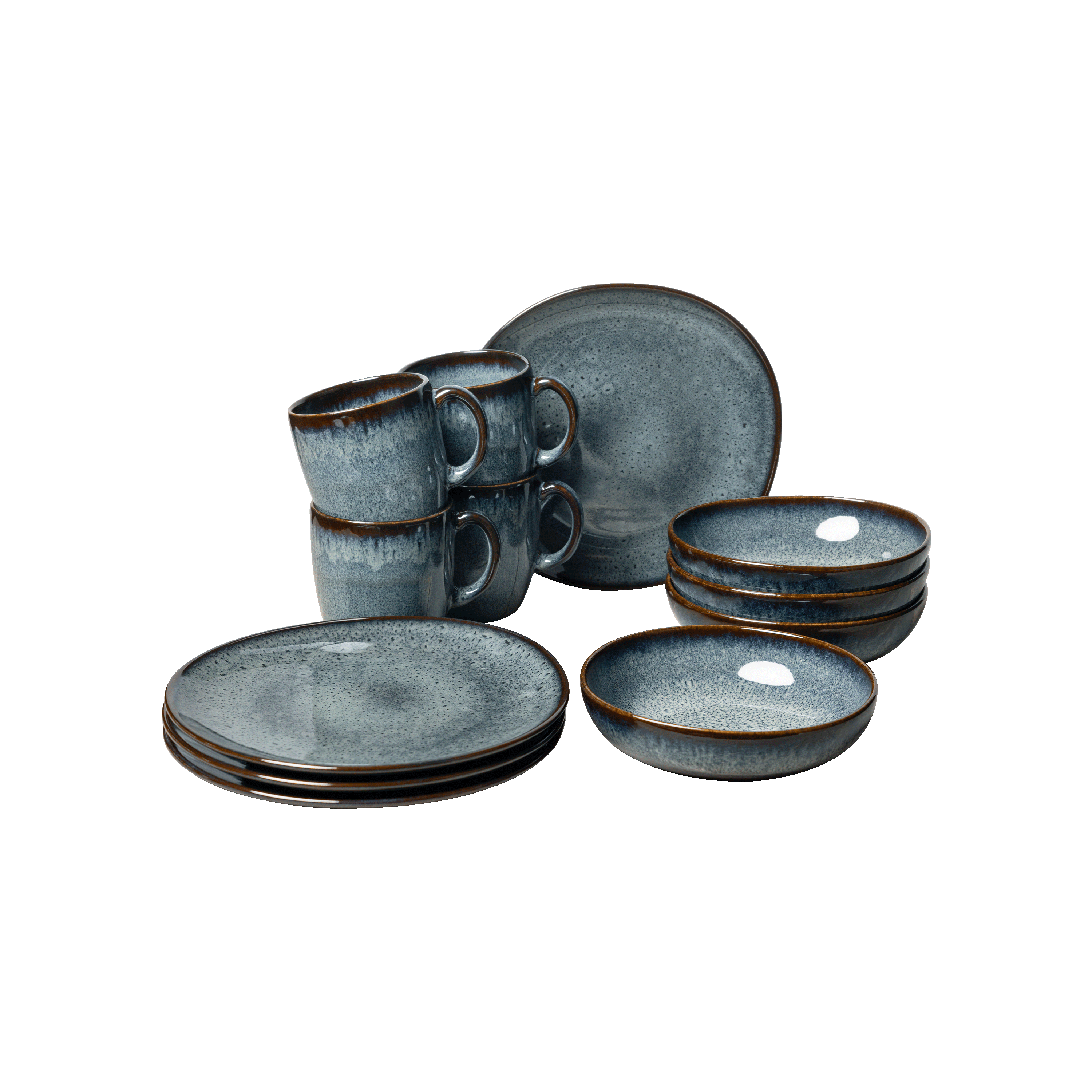 Lave Breakfast set Grey, earthenware