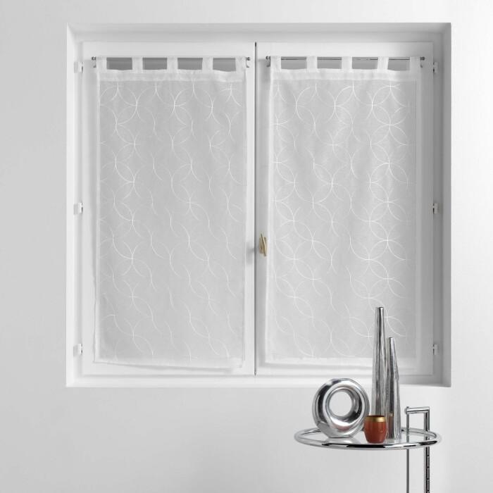 PAIRE DROITE PASSANTS 2X60X120CM VOILE SABLE BRODE OLYMPIA