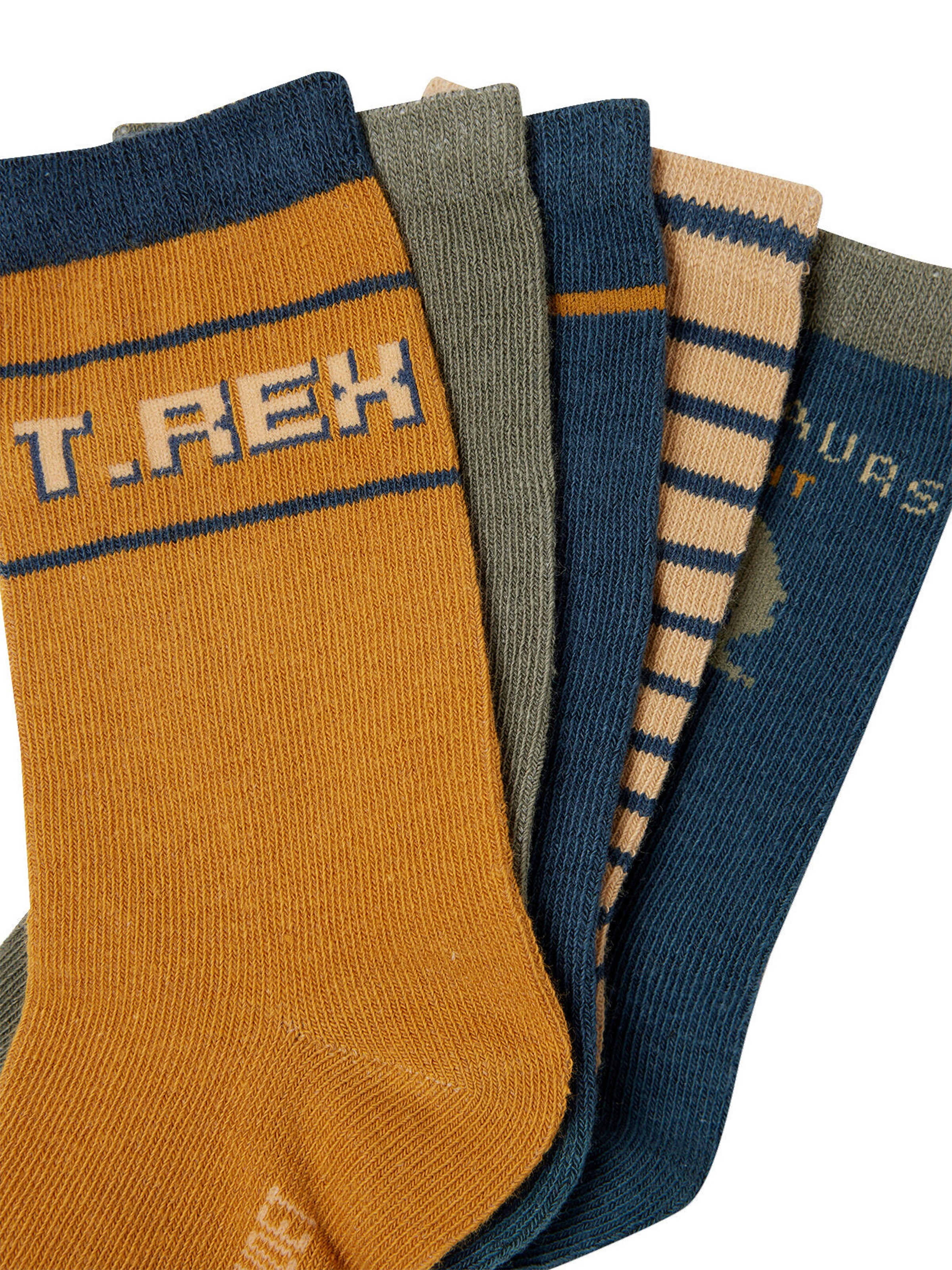 Vertbaudet 5er-Pack Jungen Dino-Socken beige