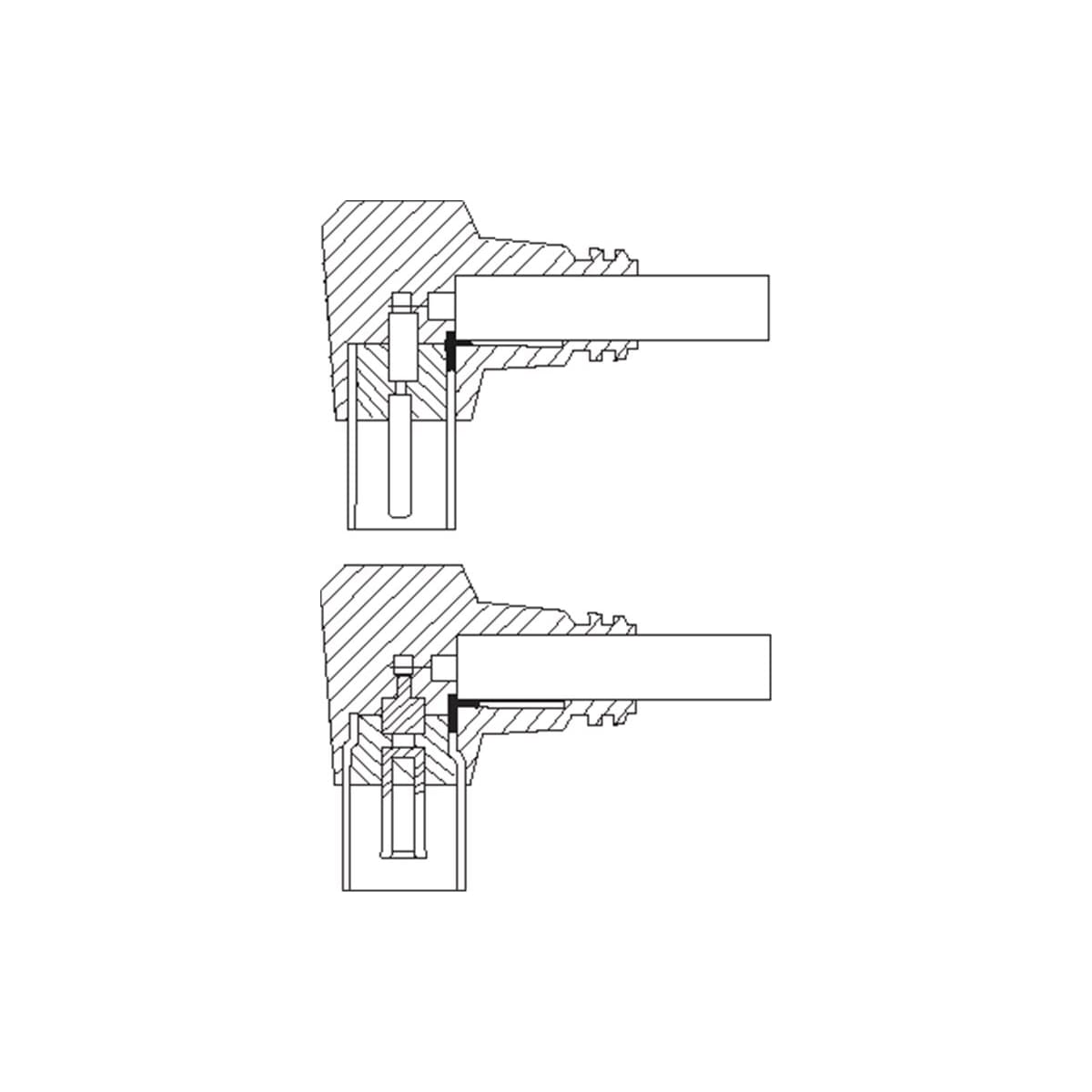 Vinklet antennekabel (<70 dB), 2x skjermet