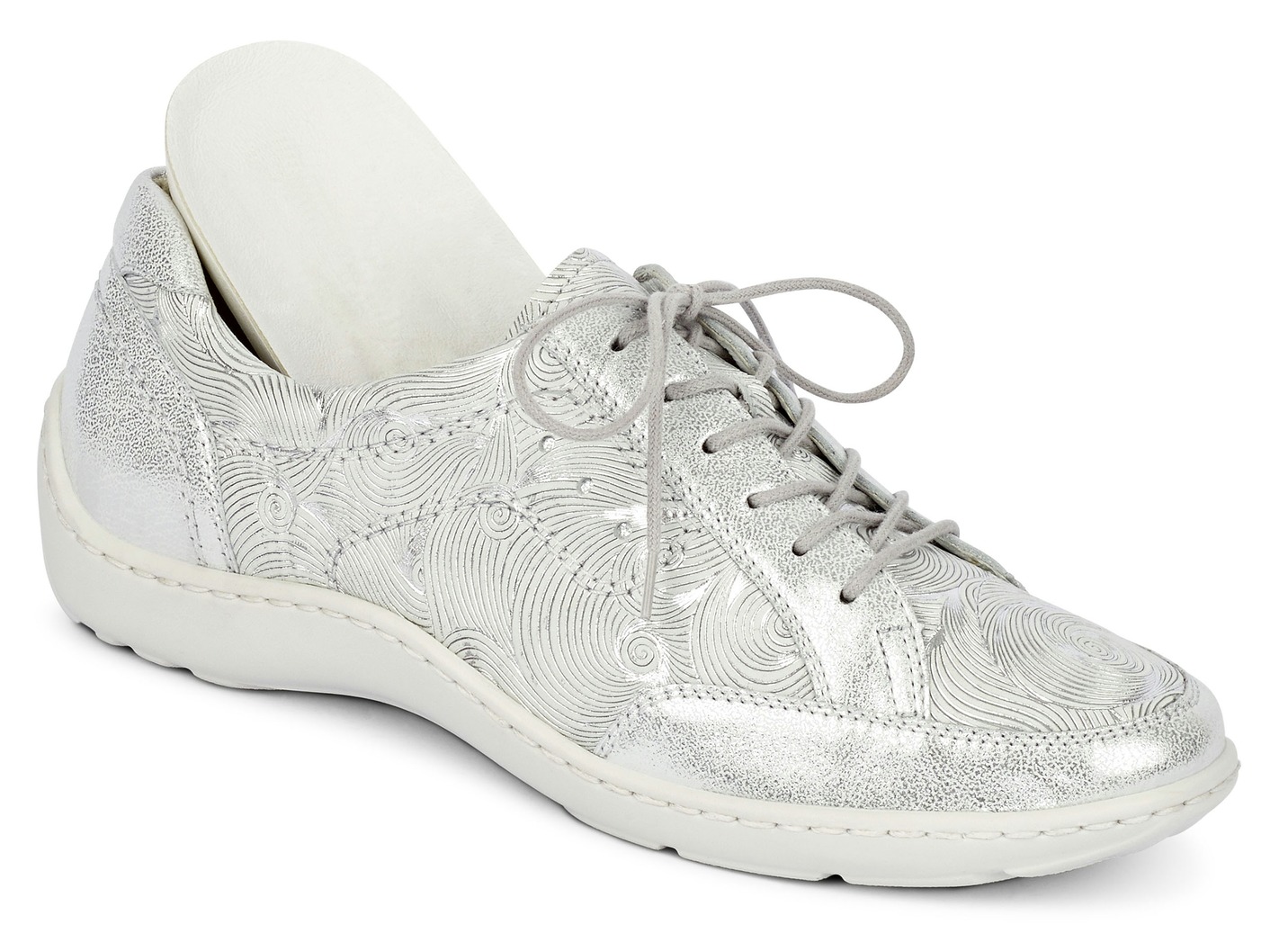 Waldläufer Schnürschuh aus Rind-Metallicleder