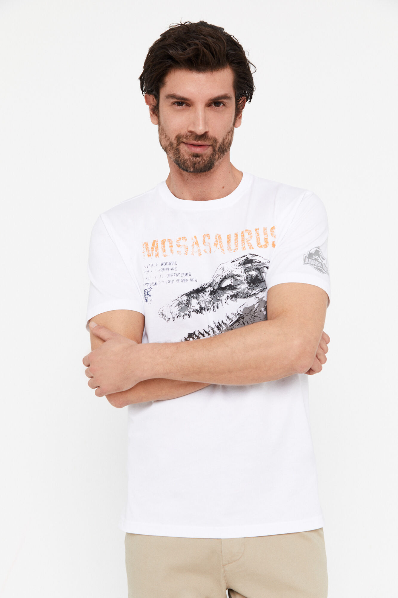 Camiseta com estampa do Jurassic Park - Branca